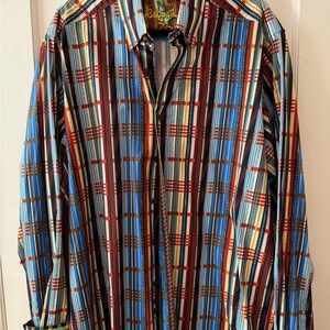 Robert Graham Multicolor Stripe & Plaid Long-Sleeve Button-Down Shirt